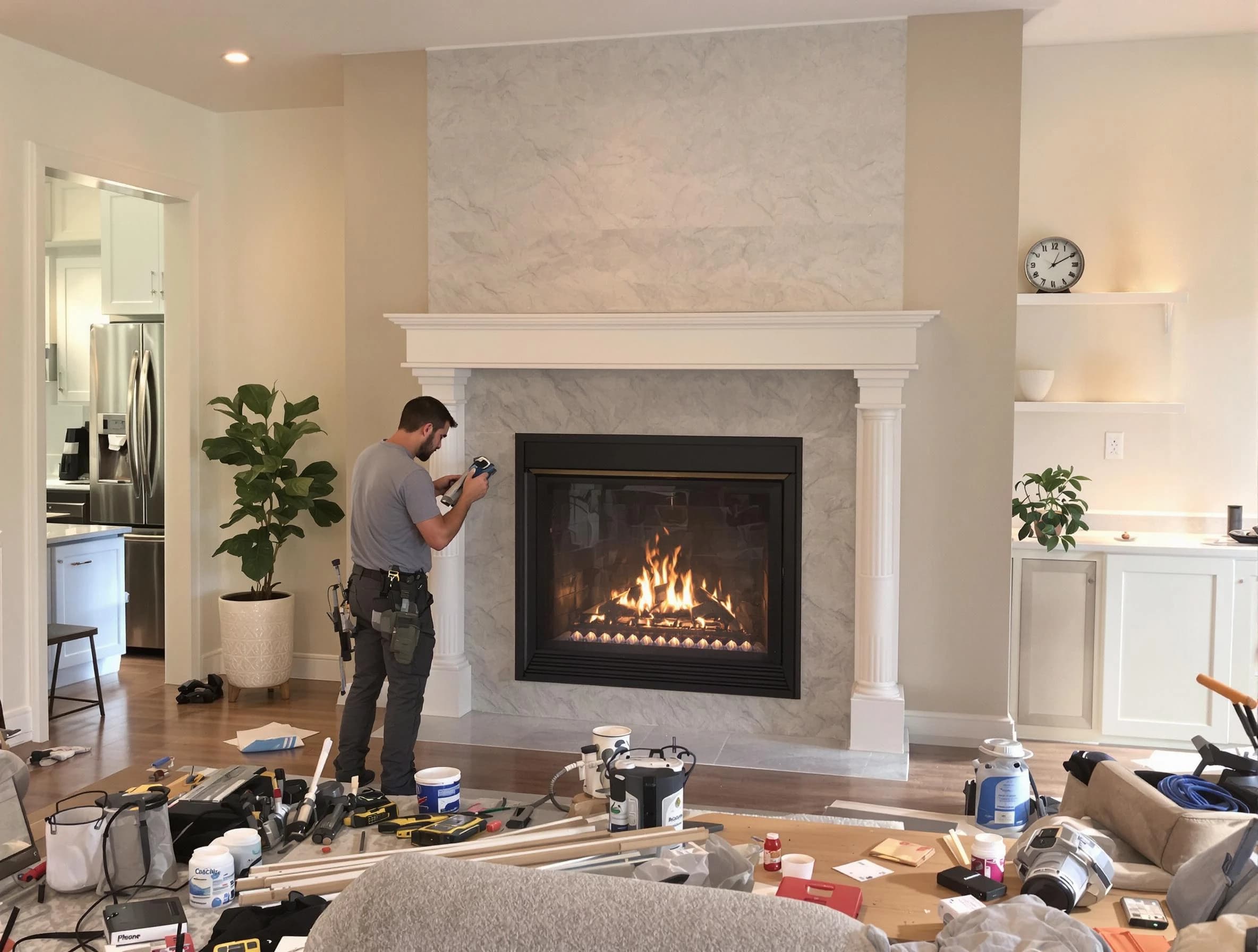 Newly installed fireplace by Lodi Chimney Sweep in Lodi, NJ