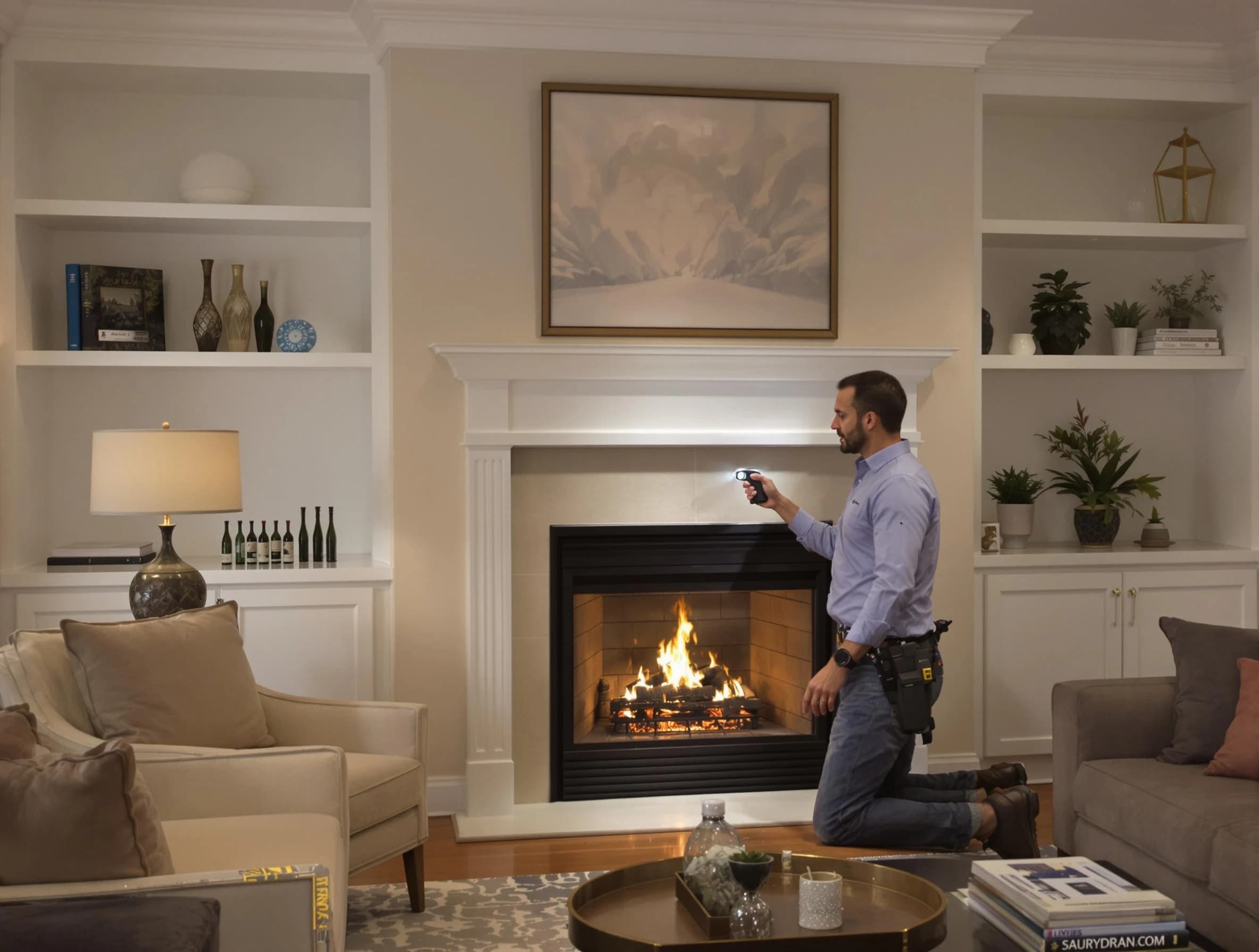 Lodi Chimney Sweep conducting a fireplace safety inspection in Lodi, NJ