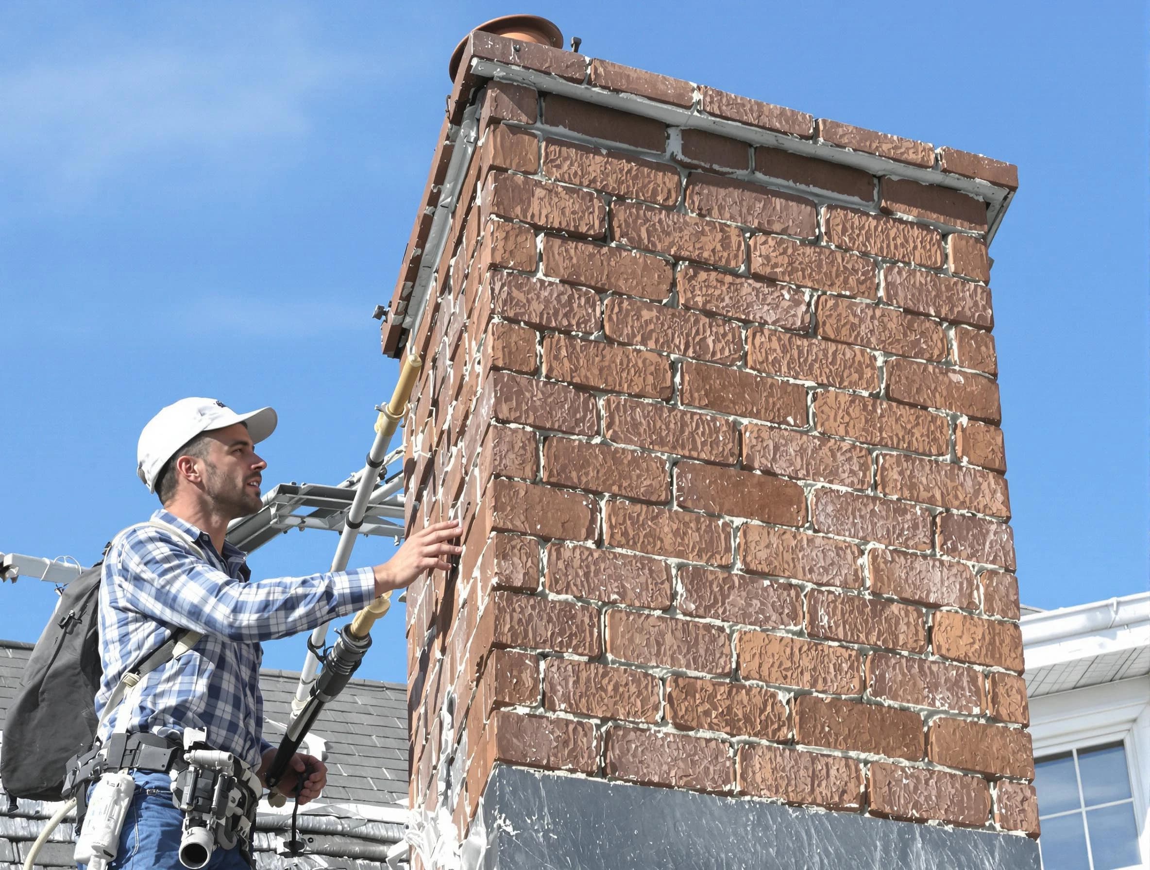 Brickwork for a chimney rebuild by Lodi Chimney Sweep in Lodi, NJ