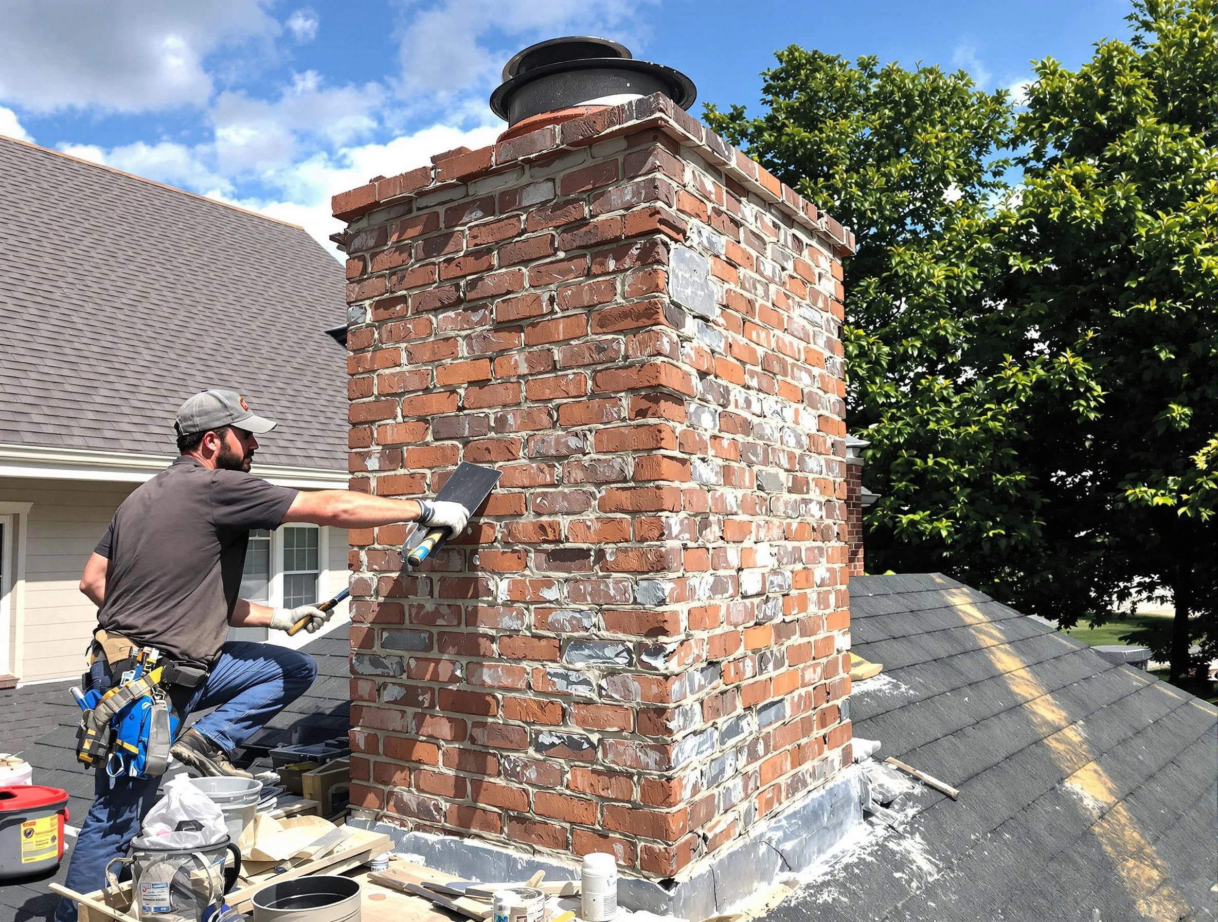 Completed chimney rebuild by Lodi Chimney Sweep in Lodi, NJ