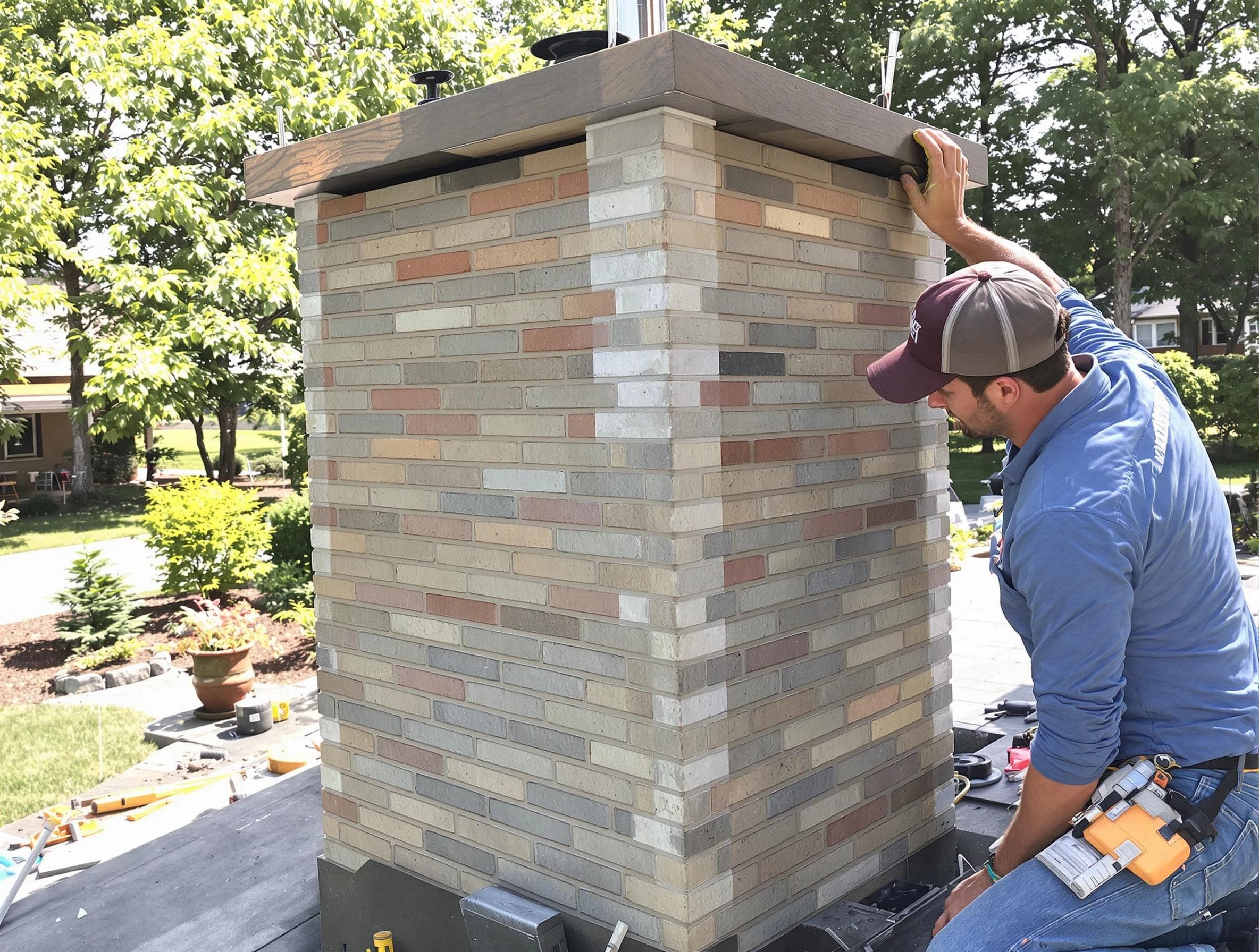 Lodi Chimney Sweep completing a modern chimney remodel in Lodi, NJ