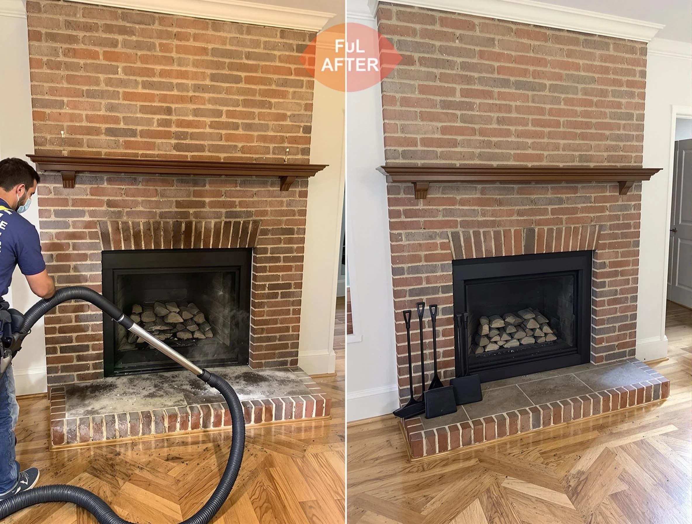 Lodi Chimney Sweep carefully sanitizing a fireplace in Lodi, NJ