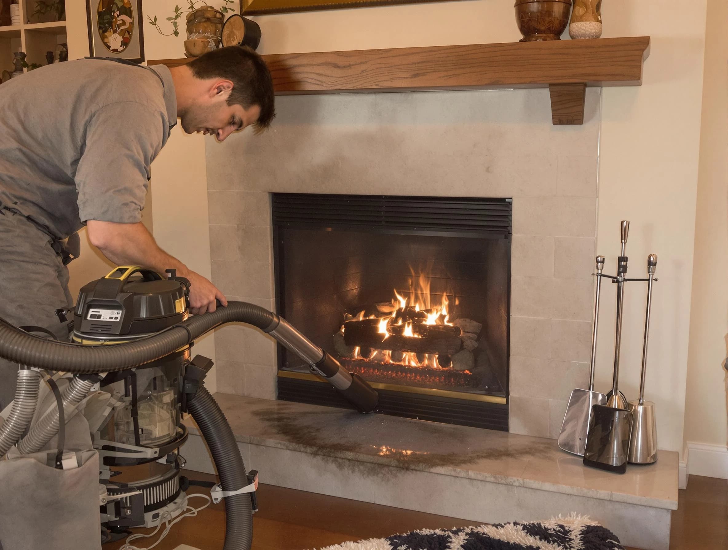 Routine fireplace upkeep by Lodi Chimney Sweep in Lodi, NJ