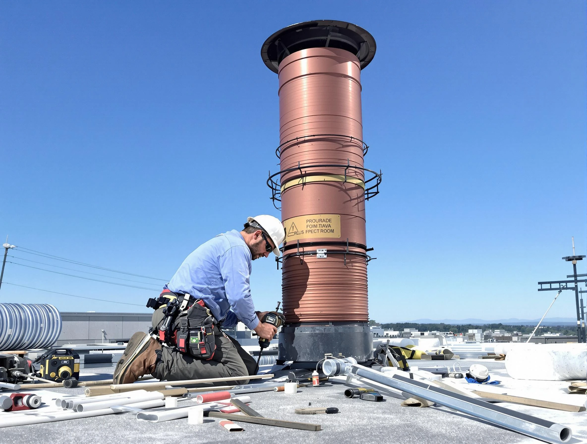 Installed chimney liner by Lodi Chimney Sweep in Lodi, NJ