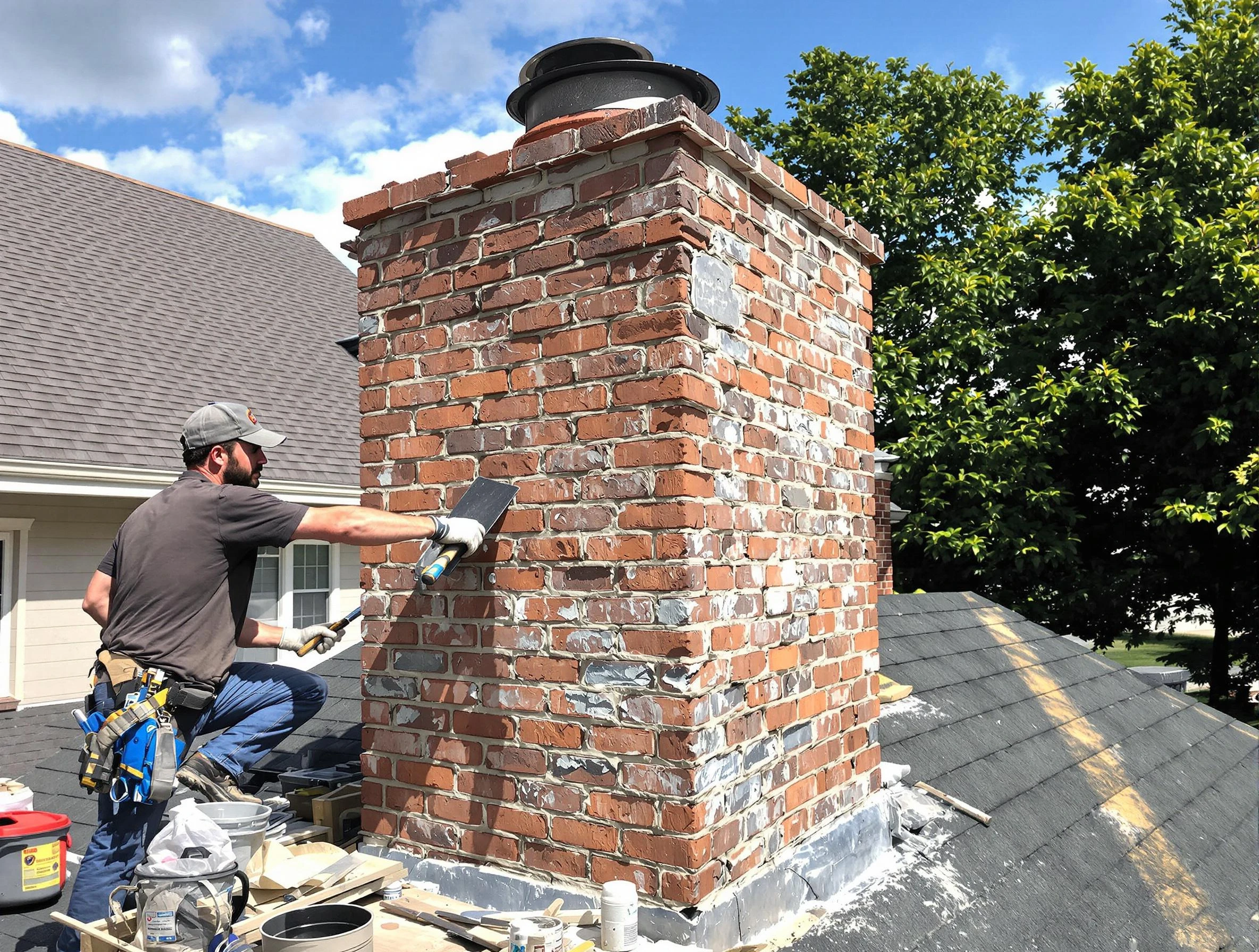 Completed chimney rebuild by Lodi Chimney Sweep in Lodi, NJ