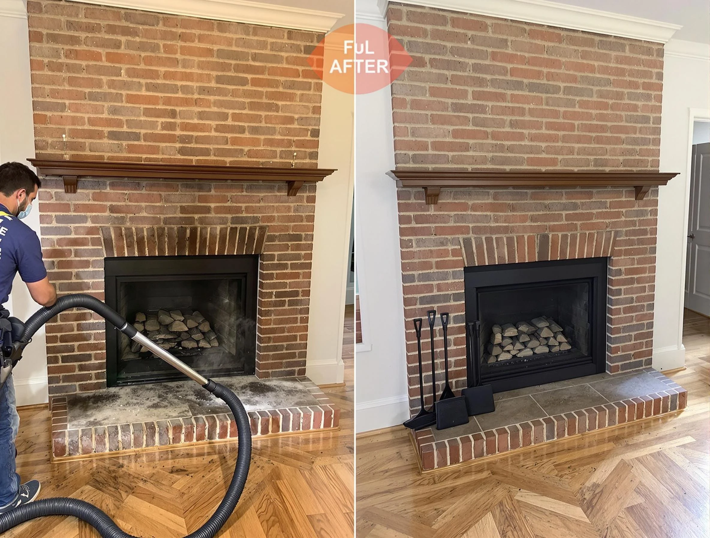 Lodi Chimney Sweep carefully sanitizing a fireplace in Lodi, NJ