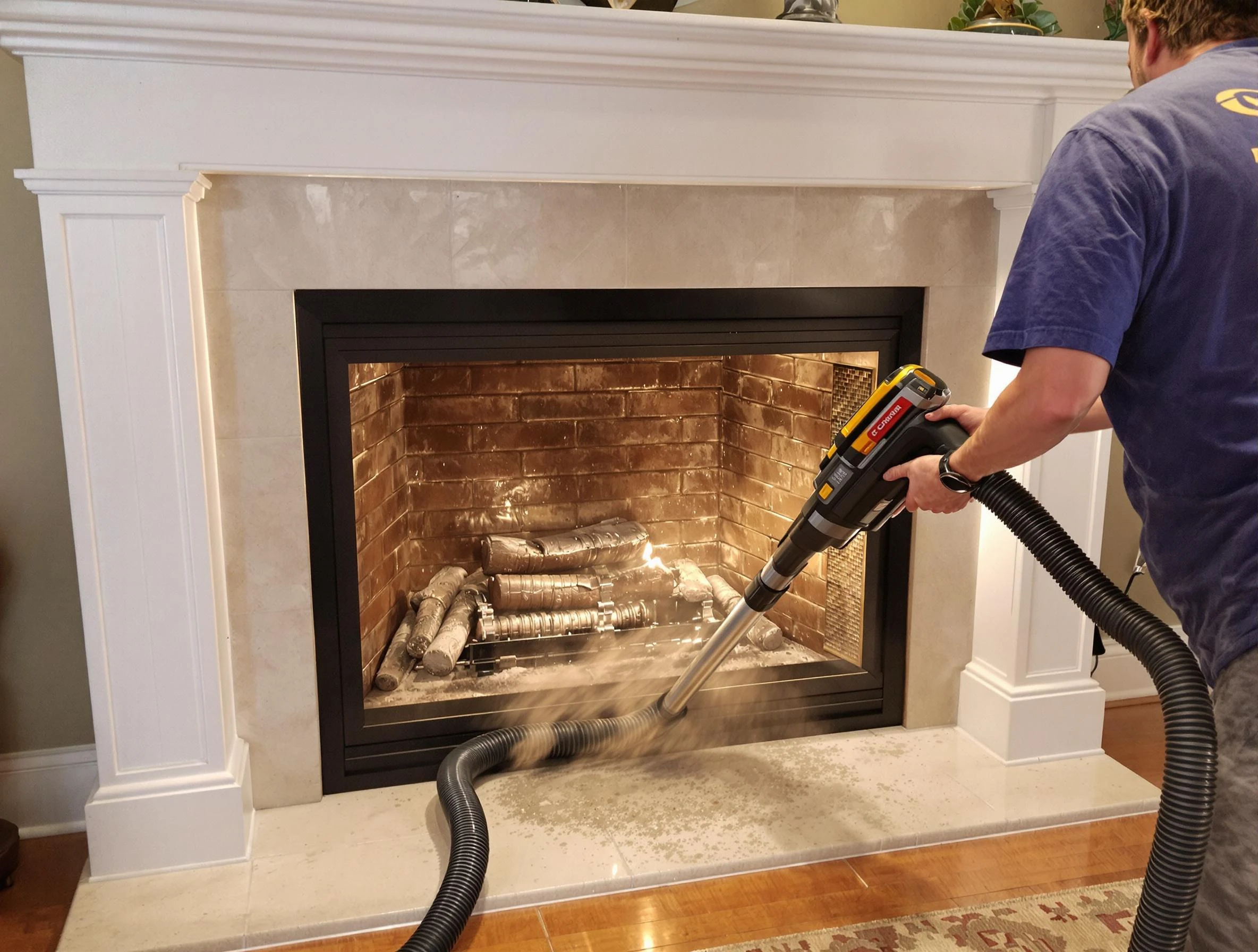 Fireplace cleaning performed by Lodi Chimney Sweep in Lodi, NJ